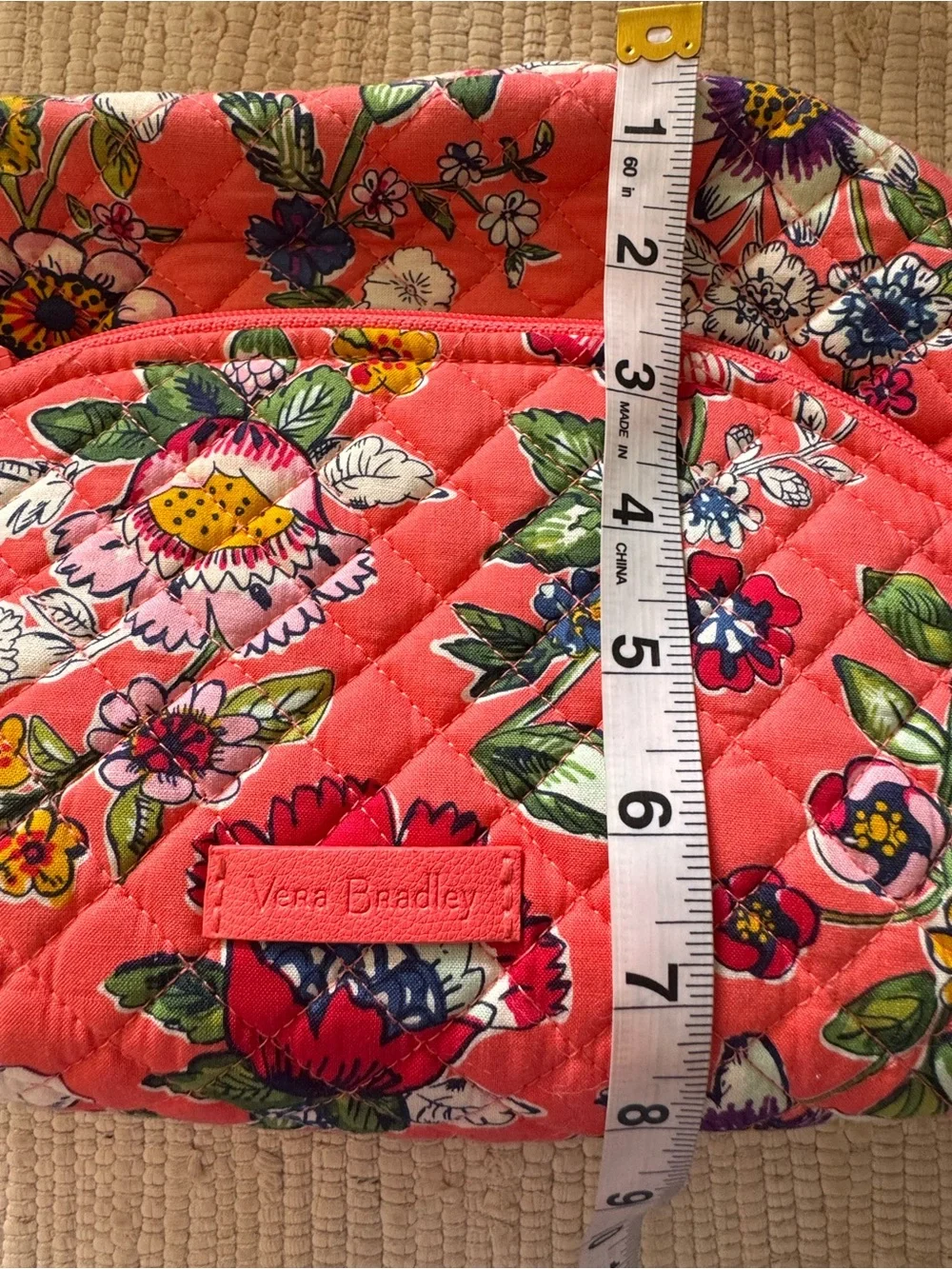 Vera Bradley Coral Floral Iconic Large Cosmetic Travel Bag